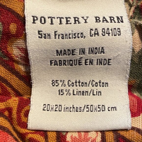 Pottery Barn Table Runner with 4 Matching Napkins – Paisley Floral Design - Picture 4 of 10